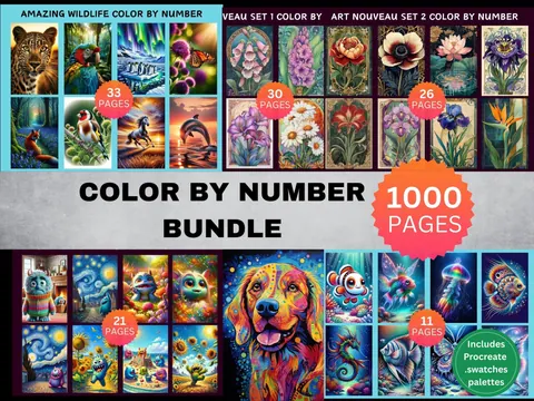 Color by Number Megabundle 1 color by number pages
