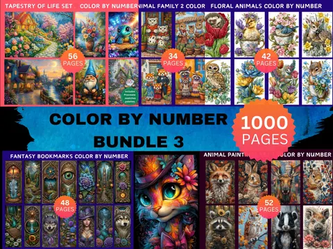 Color by Number Megabundle 3 color by number pages
