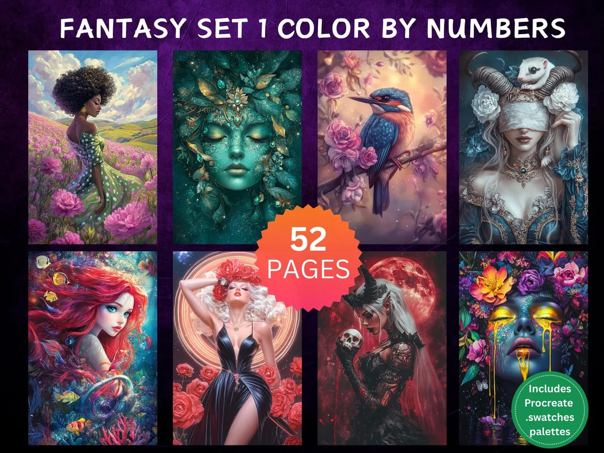 Strange Fantasy Set 1 Color by Number